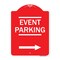 Signmission Thanks for Coming Turn Right for Exit Event Parking with Right Arrow, Red & White, RW-1824-22823 A-DES-RW-1824-22823 - alternate 1